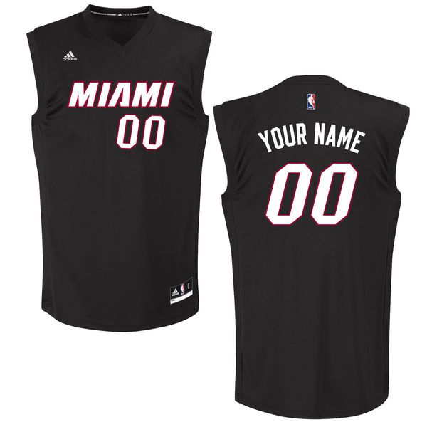 Men Miami Heat Adidas Black Custom Chase NBA Jersey->->Custom Jersey